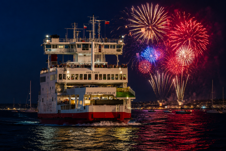 FRONT-ROW FIREWORKS VIEWS AS RED FUNNEL BRINGS BACK COWES WEEK CRUISES