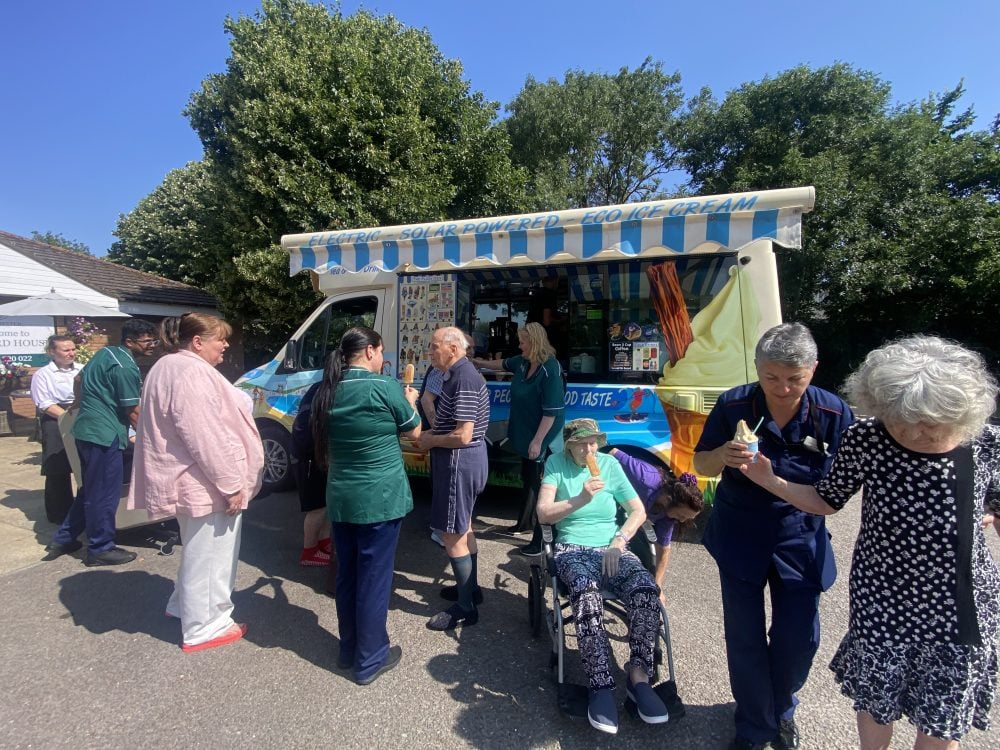 ICE CREAM VAN BRINGS SUMMER SMILES TO ORCHARD HOUSE CARE HOME RESIDENTS