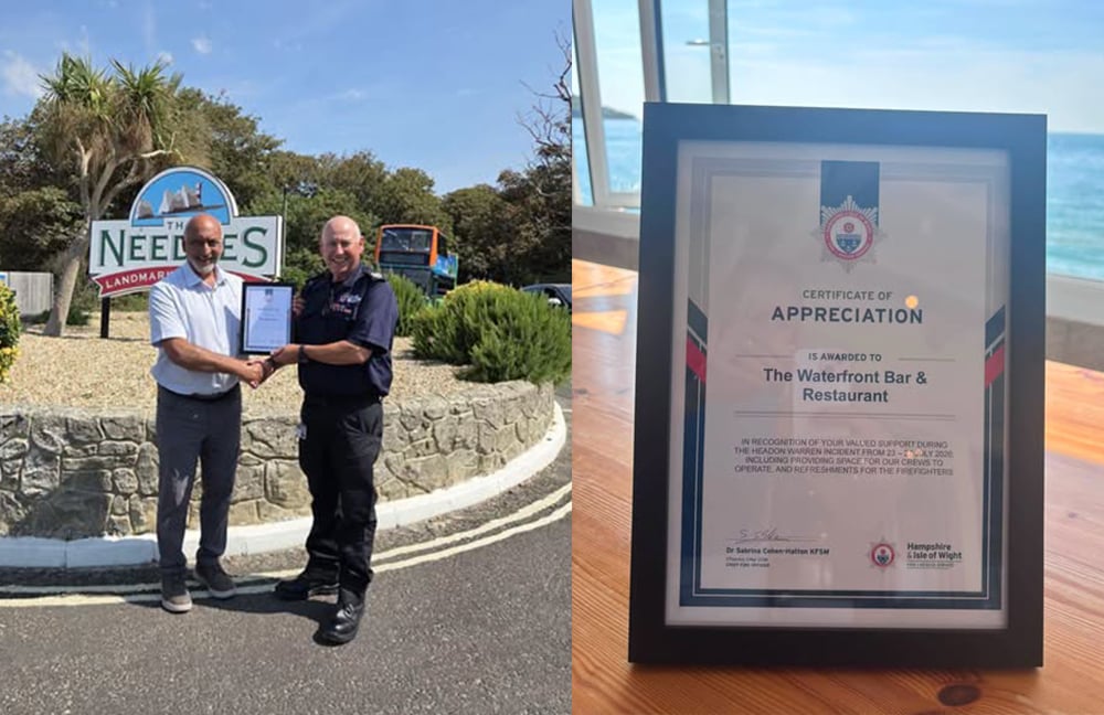 ISLAND BUSINESSES HONOURED FOR SUPPORTING FIREFIGHTERS DURING HEADON WARREN WILDFIRE