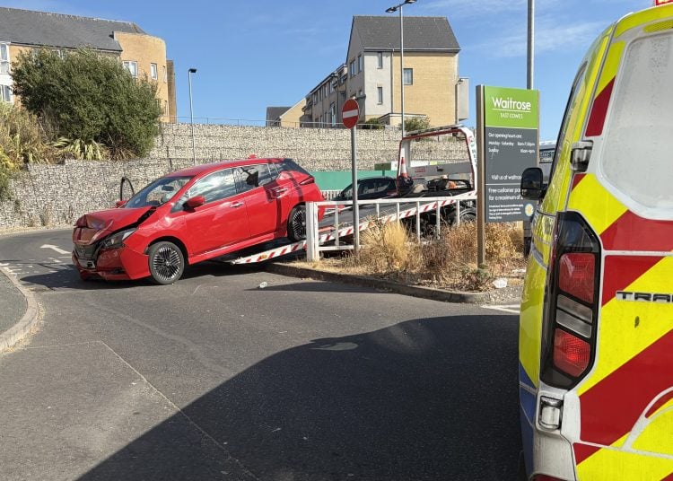 POLICE AND PARAMEDICS RUSH TO CRASH AT WAITROSE IN EAST COWES