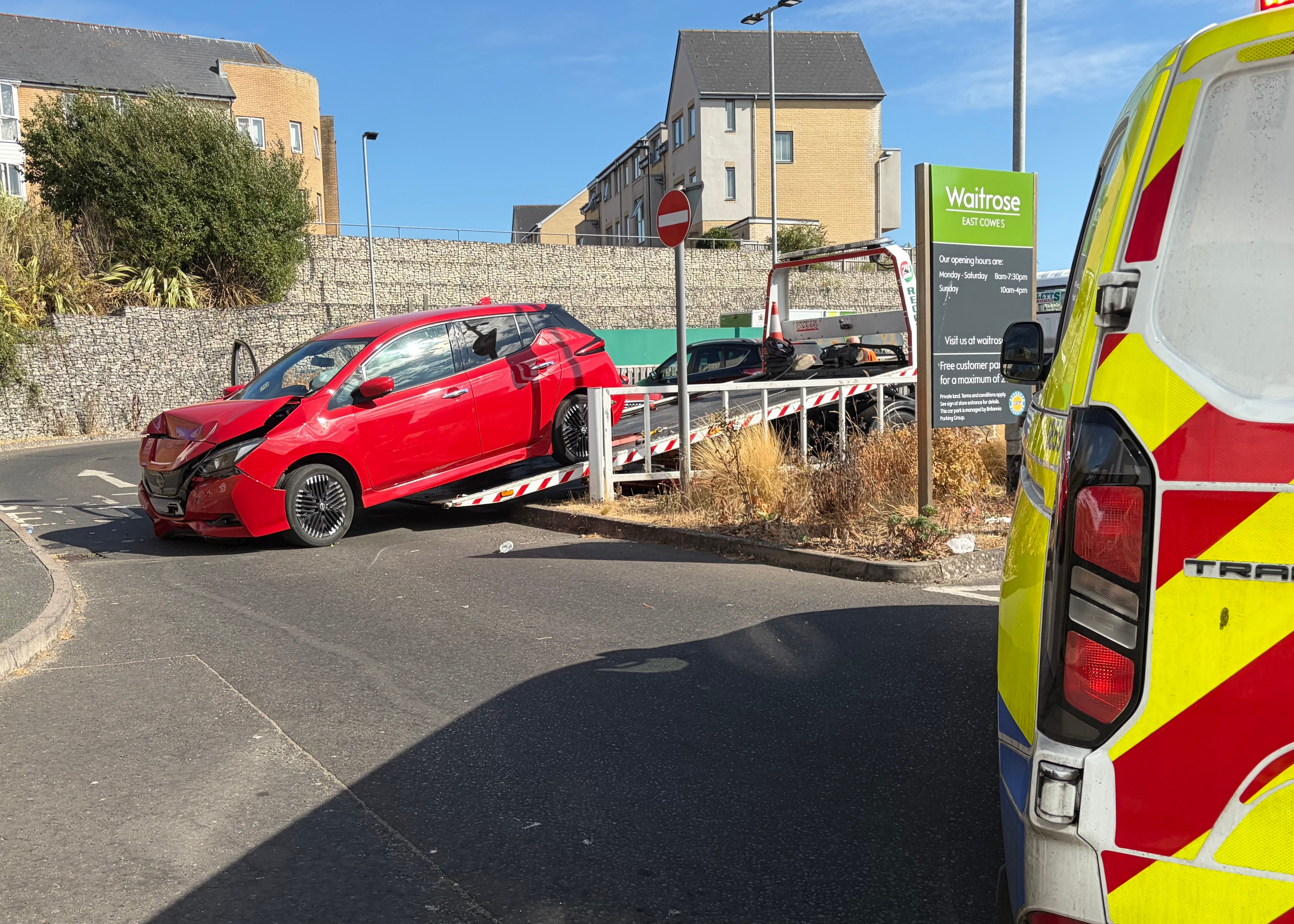 POLICE AND PARAMEDICS RUSH TO CRASH AT WAITROSE IN EAST COWES