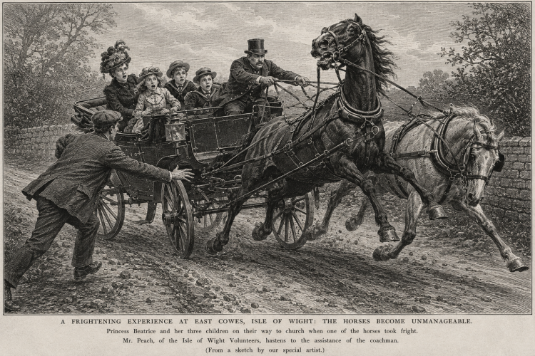 ON THIS DAY: PRINCESS BEATRICE AND FUTURE QUEEN OF SPAIN ESCAPE CARRIAGE DISASTER