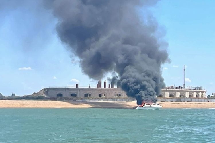 BOAT FIRE DELAYS CROSS-SOLENT CHARITY SWIM FOR RYDE BEACH LIFEGUARDS