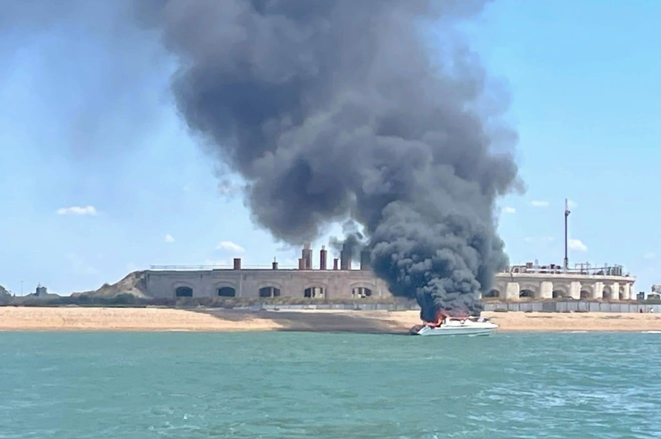 BOAT FIRE DELAYS CROSS-SOLENT CHARITY SWIM FOR RYDE BEACH LIFEGUARDS