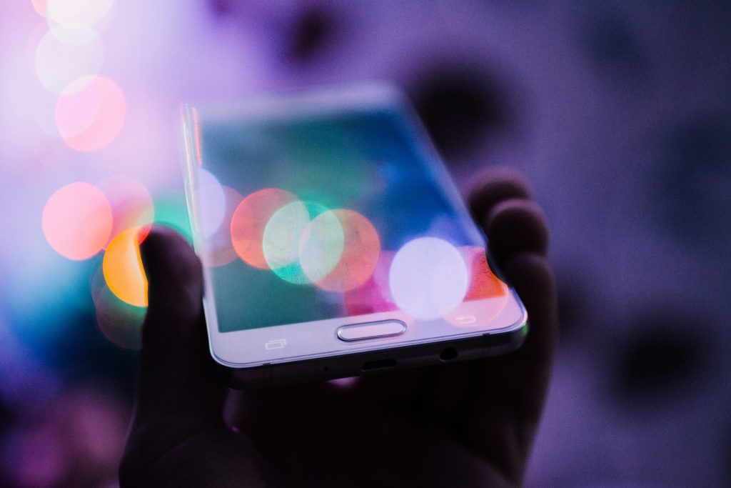 Smartphone held in one hand