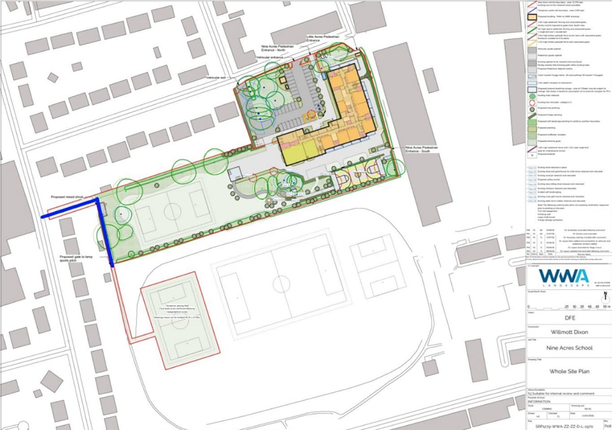 NINE ACRES RECREATION GROUND ACCESS WILL NOT BE BLOCKED UNDER SCHOOL REBUILD PLANS