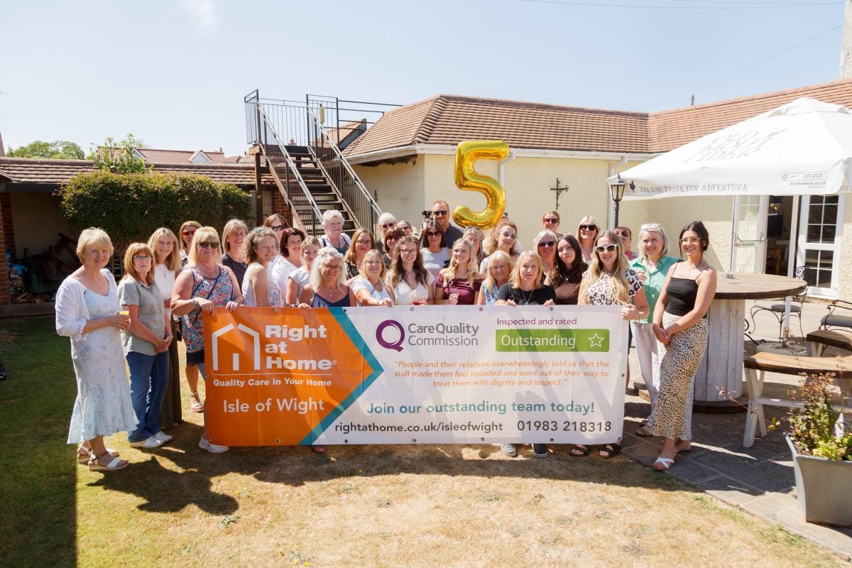 RIGHT AT HOME CELEBRATES 5 YEARS OF CARING FOR ISLE OF WIGHT FAMILIES