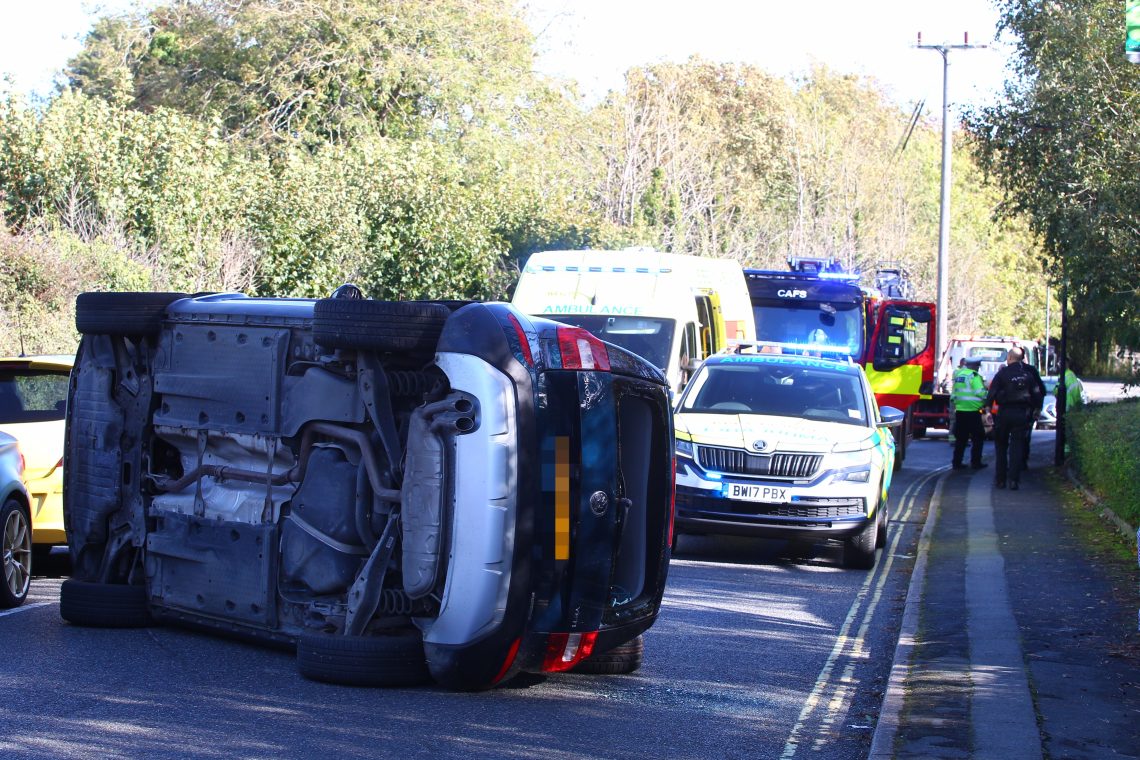 LUNCHTIME DRAMA AS CAR ROLLS OUTSIDE SAINSBURY’S NEWPORT SUPERMARKET ...