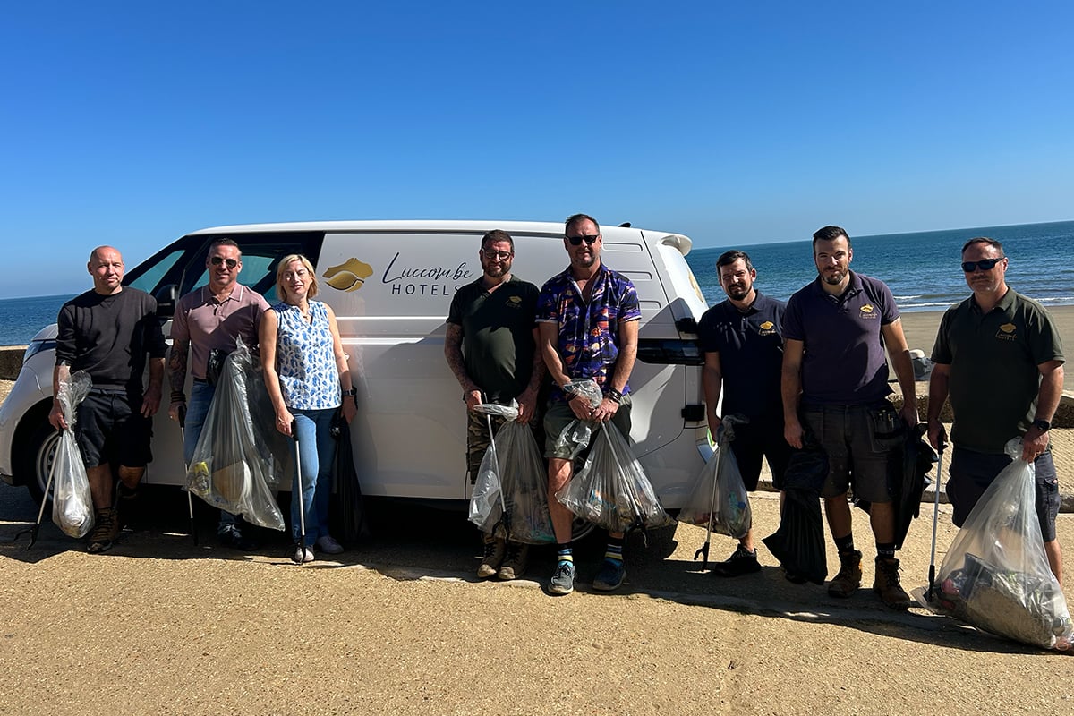 HOTEL STAFF SURPRISED BY AMOUNT OF RUBBISH COLLECTED DURING SHANKLIN BEACH CLEAN